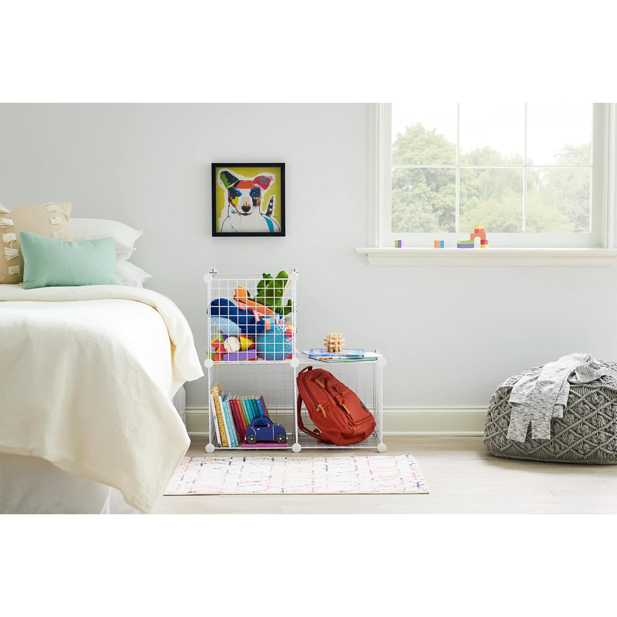 Rubbermaid 3 Piece Storage Wire Stackable Cube Set Easy Assemble White for Closet/Bookshelf/Toys Multi-Use Home Organizer - Image 4