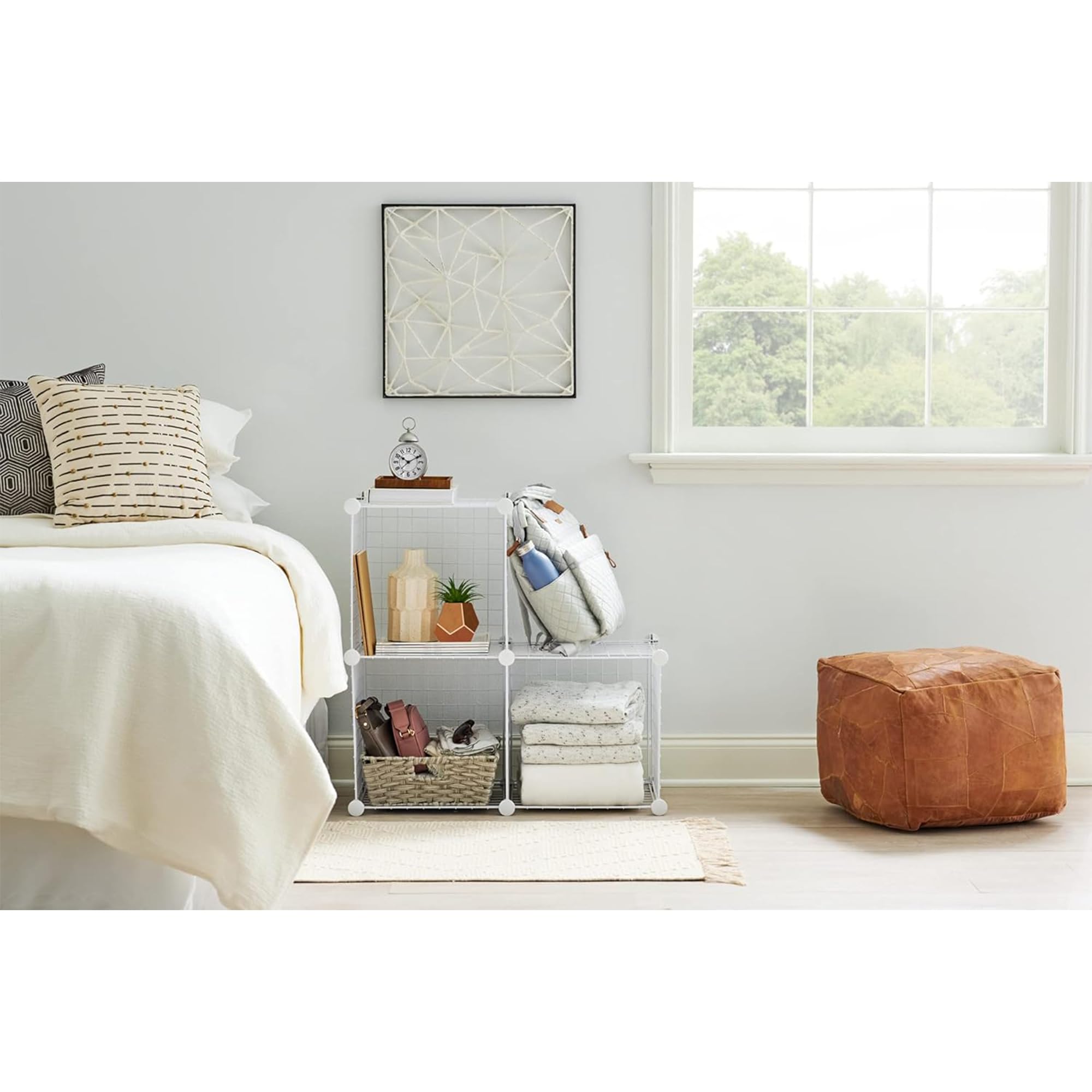 Rubbermaid 3 Piece Storage Wire Stackable Cube Set Easy Assemble White for Closet/Bookshelf/Toys Multi-Use Home Organizer - Image 7