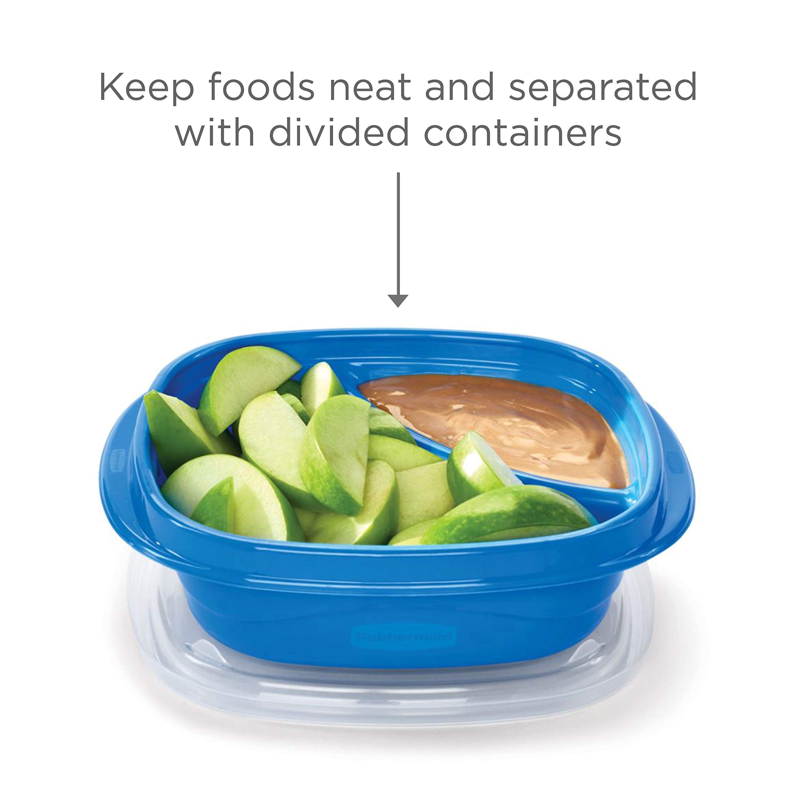 Rubbermaid 50-Piece Food Storage Containers with Lids for Lunch, Meal Prep, and Leftovers, Dishwasher Safe, Set of 25, Marine Blue - Image 5