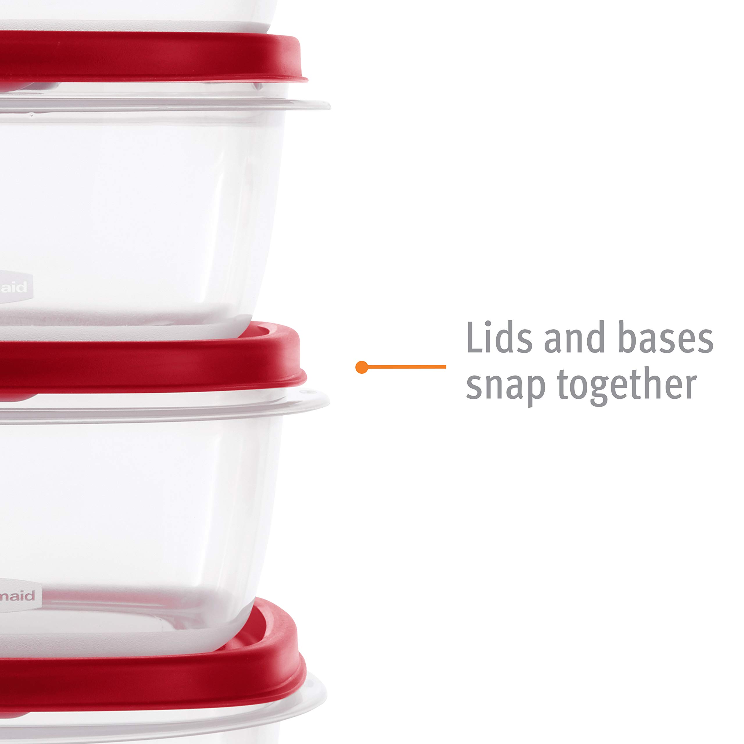 Rubbermaid 60-Piece Food Storage Containers with Lids, Microwave and Dishwasher Safe, Red Color, Ideal for Meal Prep and Pantry Storage - Image 5