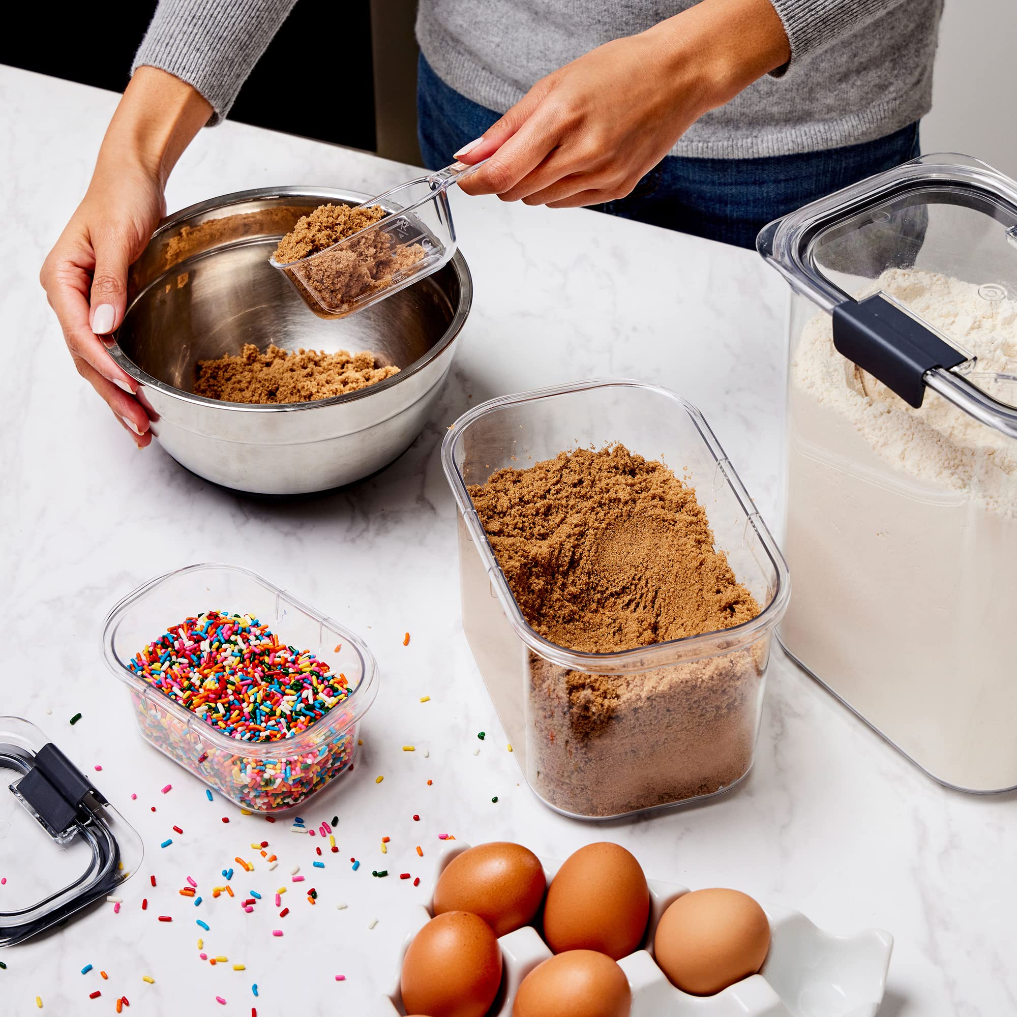 Rubbermaid Brilliance BPA-Free Airtight Food Storage Containers with Lids Set of 20 with Scoops Perfect for Kitchen and Pantry Organization - Image 11