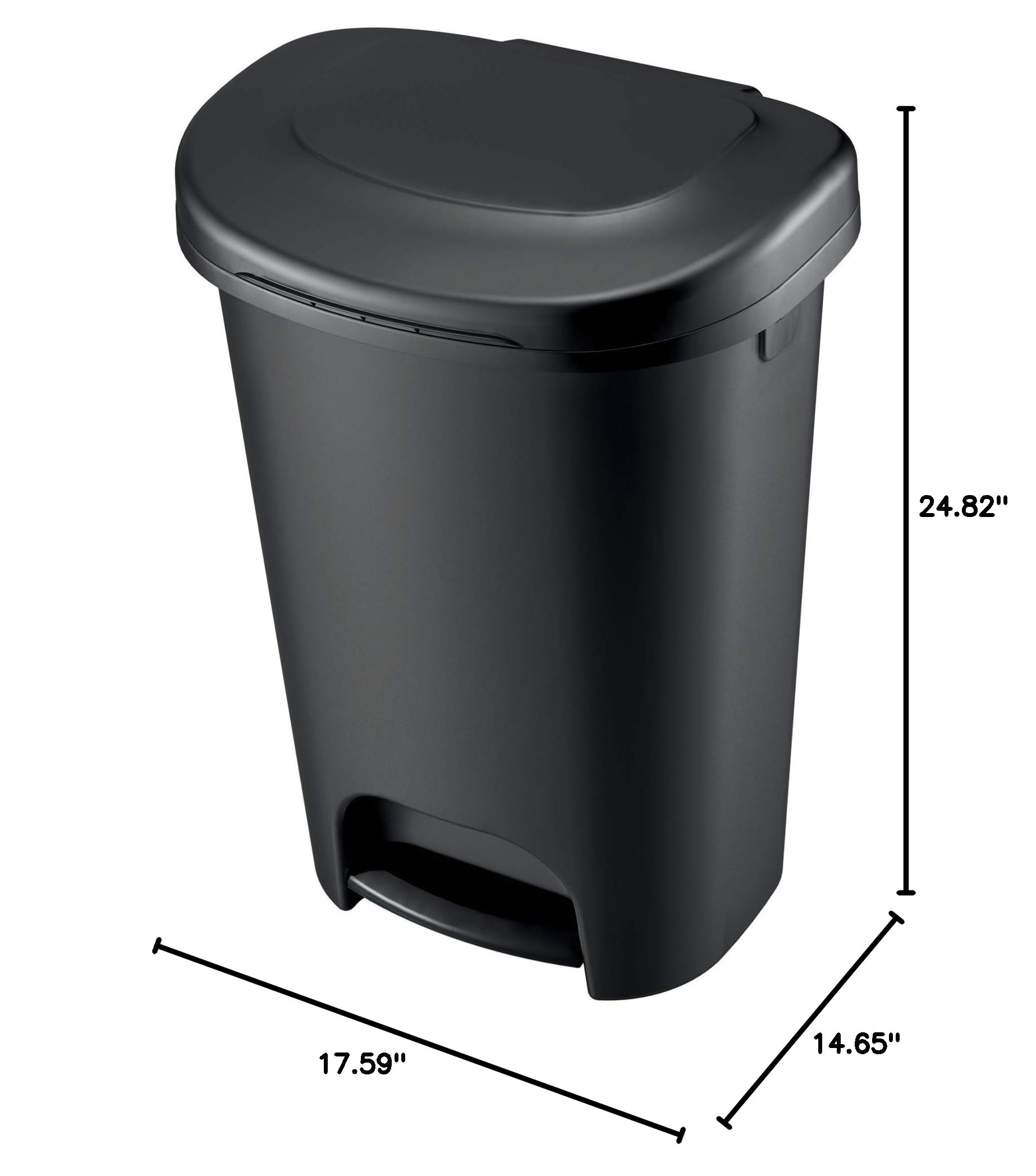 Rubbermaid Classic Step-On Trash Can with Lid, 13-Gallon, Black, Easy Clean Wastebasket for Home/Kitchen/Bedroom/Office/Garage - Image 8