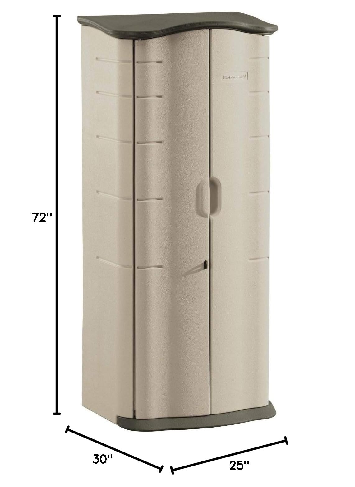 Rubbermaid Compact Vertical Resin Storage Shed With Floor (2 x 2.5 Ft), Weather Resistant, Beige/Brown, Organization for Home/Backyard/Garden Tools/Porch/Patio Cushions/Pool Chemicals/Toys - Image 8