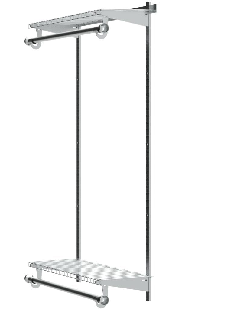 Rubbermaid Configurations Closet Shelves & Hanging Kit (2) 26" Shelves Titanium Custom Pantry Organizer and Storage/Clothes Rack for Home/Laundry/Bathroom/Mudroom/Pantry/Linen Closet - Image 4