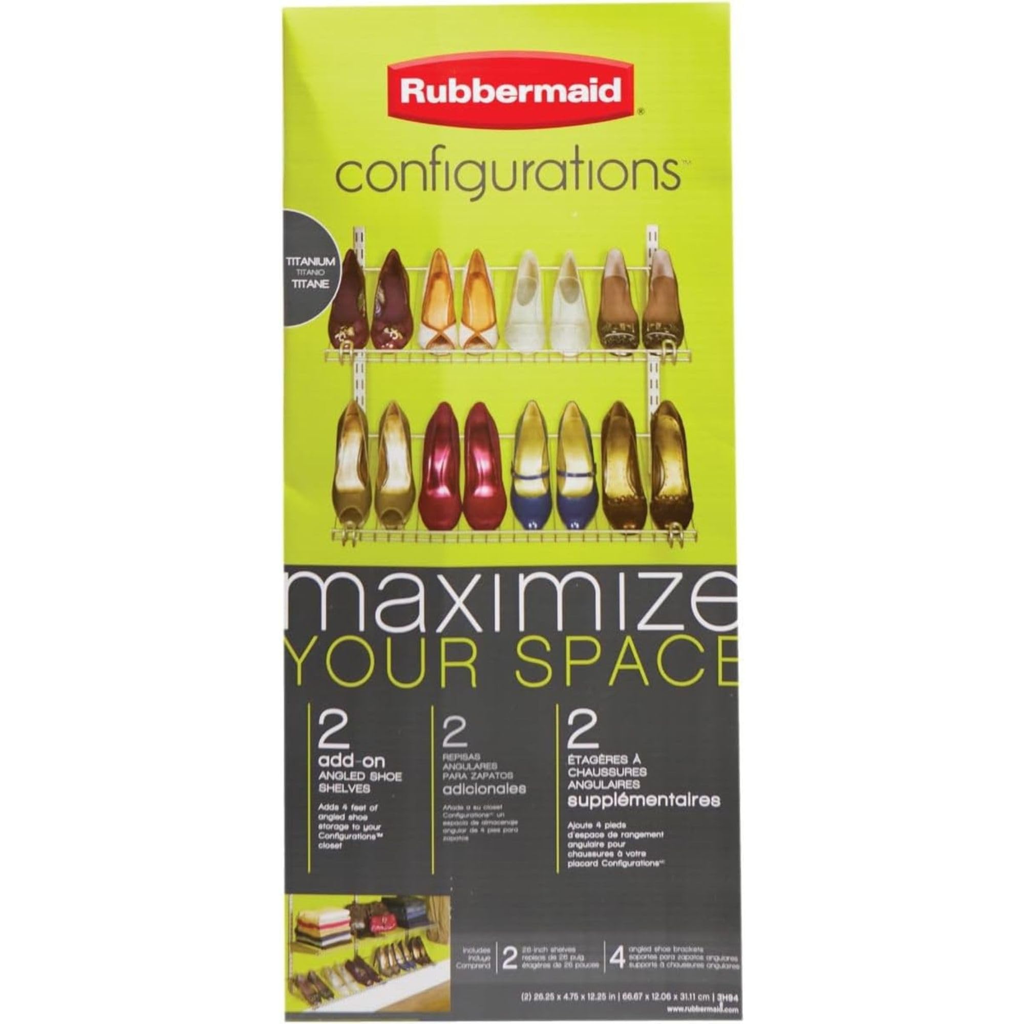 Rubbermaid Configurations Shoe Shelf, Titanium, Floating Shelves for Shoe Organization/Storage for Home/Laundry/Bathroom/Mudroom/Pantry/Linen Closet - Image 4