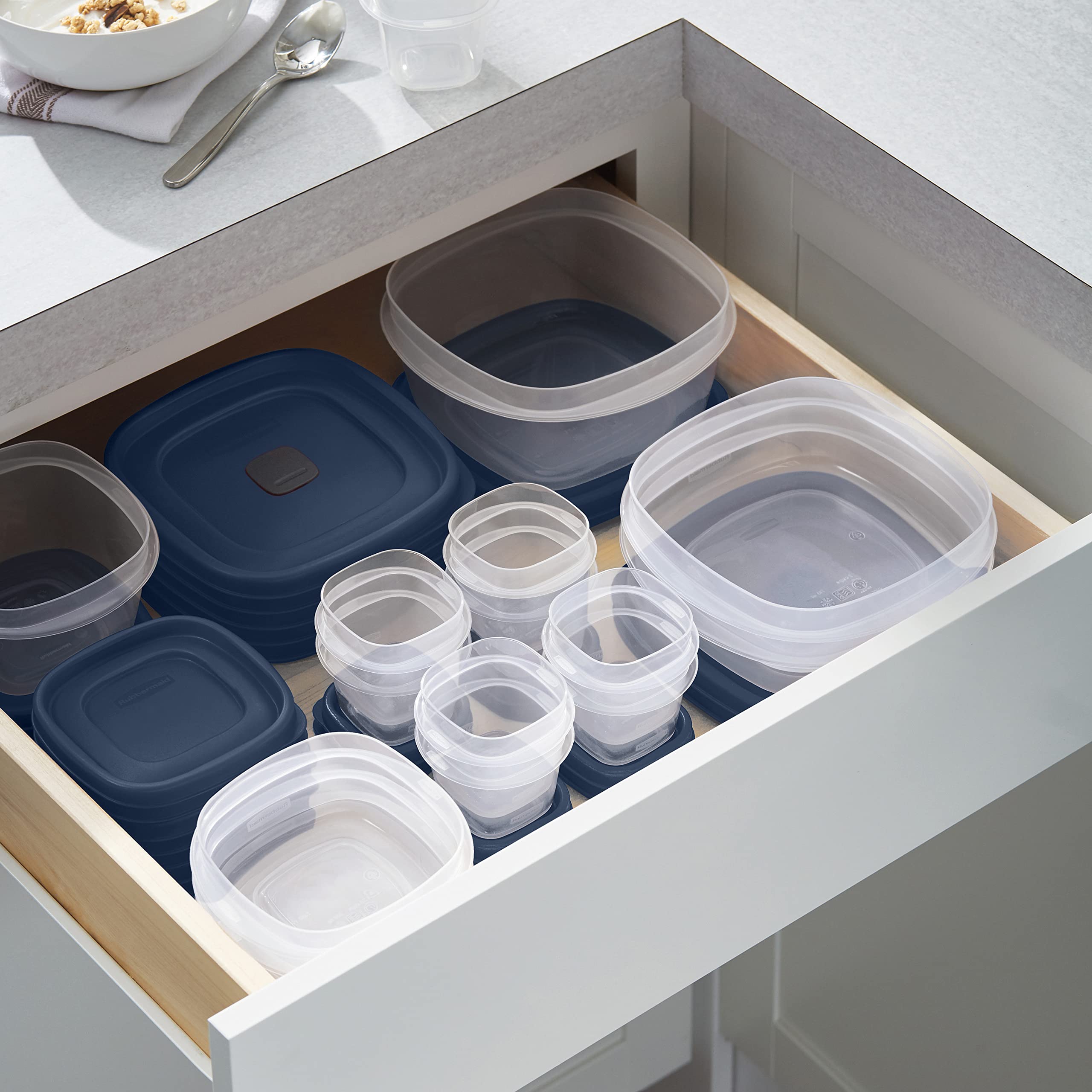 Rubbermaid EasyFindLids Food Storage Containers in Special-Edition Insignia Blue, 42 Piece - Image 3