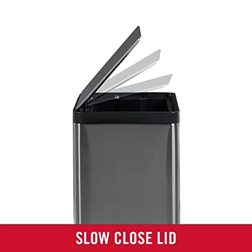 Rubbermaid Elite Stainless Steel Step-On Trash Can, 12 Gallon, Charcoal, Wastebasket for Home/Kitchen/Garage/Apartment/Office - Image 7