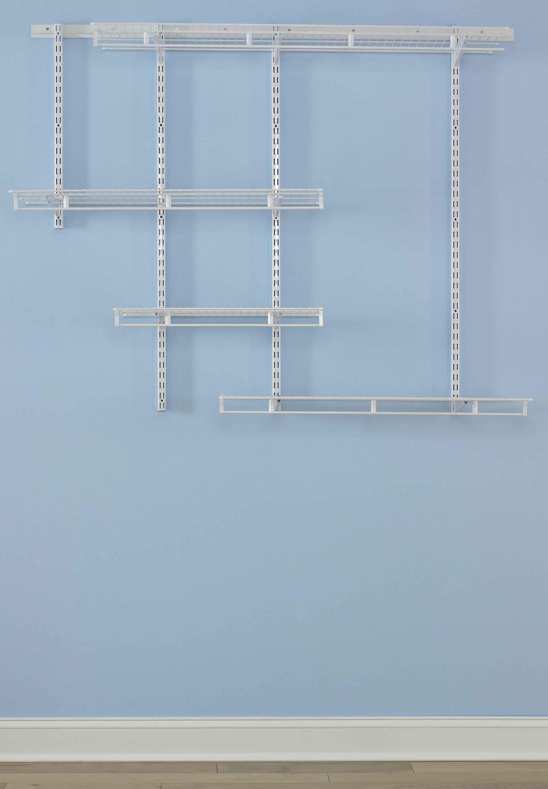 Rubbermaid FastTrack Multi-Purpose Closet Shelving Kit, White, Adjustable, Pantry Storage/Organization for your Clothes/Shoes/Food/Cleaning Supplies - Image 6