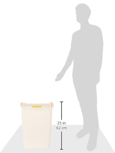 Rubbermaid FG280300BISQU Dual-Action Swing Lid Trash Can for Home, Kitchen, and Bathroom Garbage, 11.3 Gallon, Off-White Bisque, 45-quart, Tan - Image 8