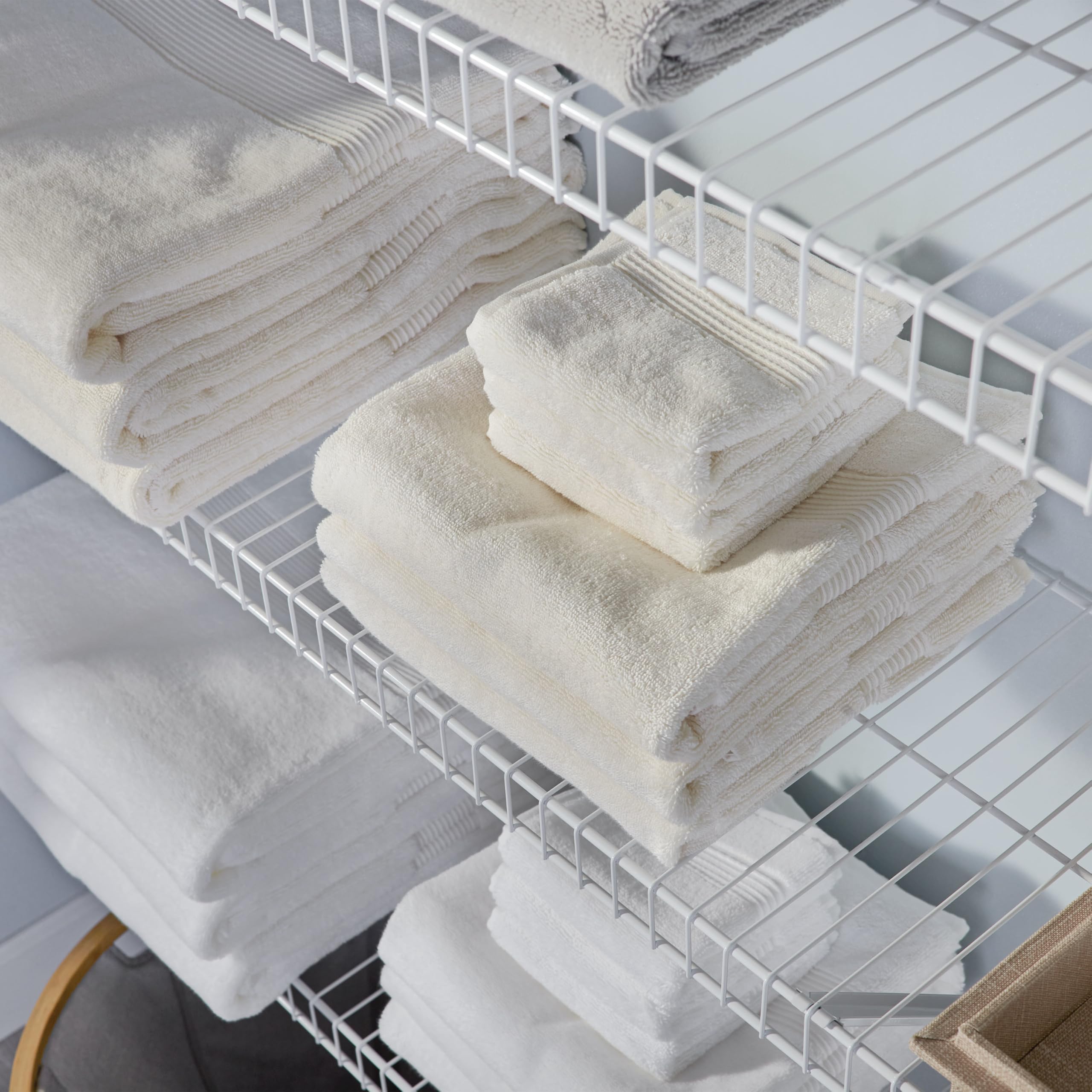 Rubbermaid Full Closet Organization Shelf System, Direct Wall Mount, Adjustable from 3-5 Ft., Mounting Hardware Kit Included, White, Wire Shelving Organizer System for Home/Laundry/Mudroom/Pantry - Image 3