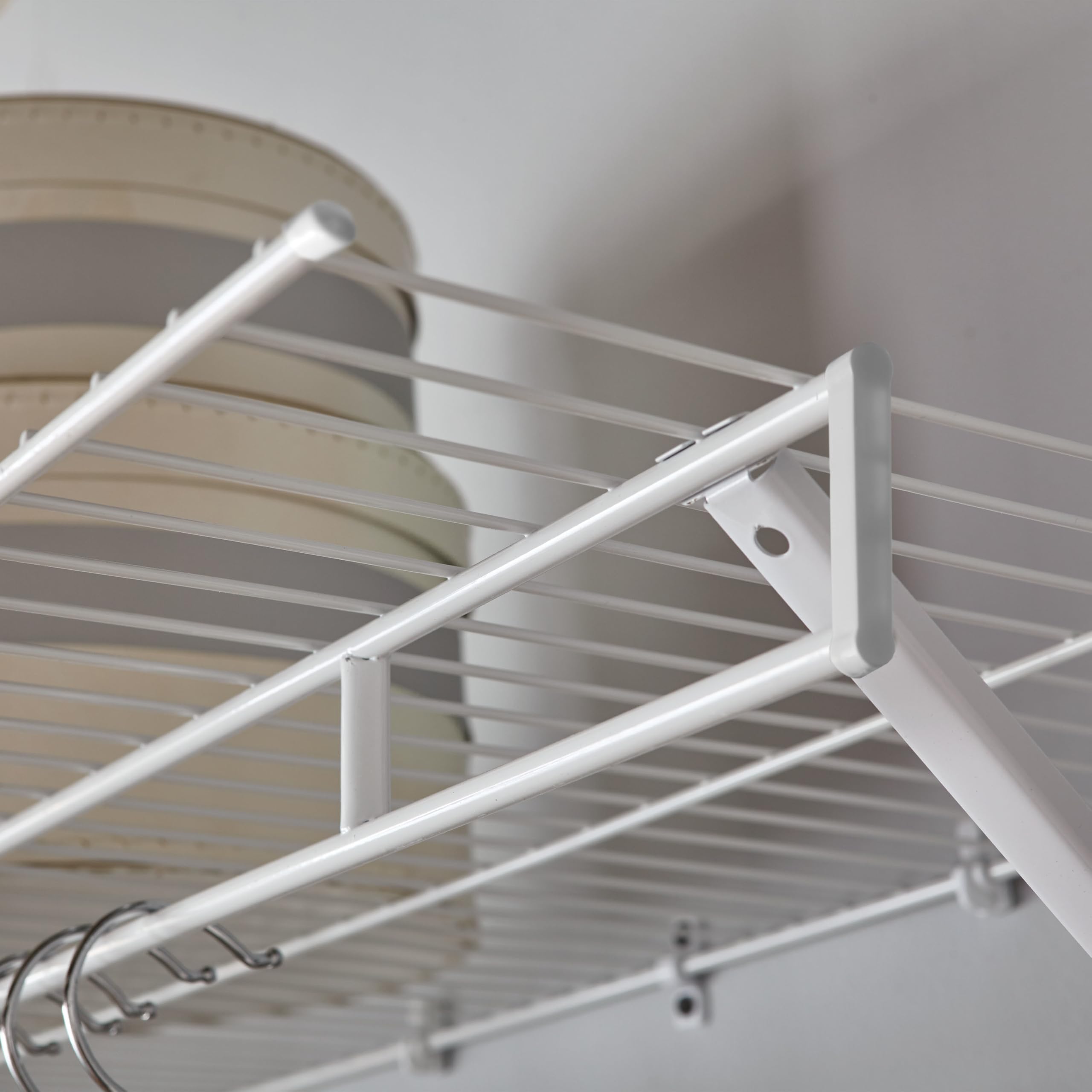 Rubbermaid Full Closet Organization Shelf System, Direct Wall Mount, Adjustable from 3-5 Ft., Mounting Hardware Kit Included, White, Wire Shelving Organizer System for Home/Laundry/Mudroom/Pantry - Image 5