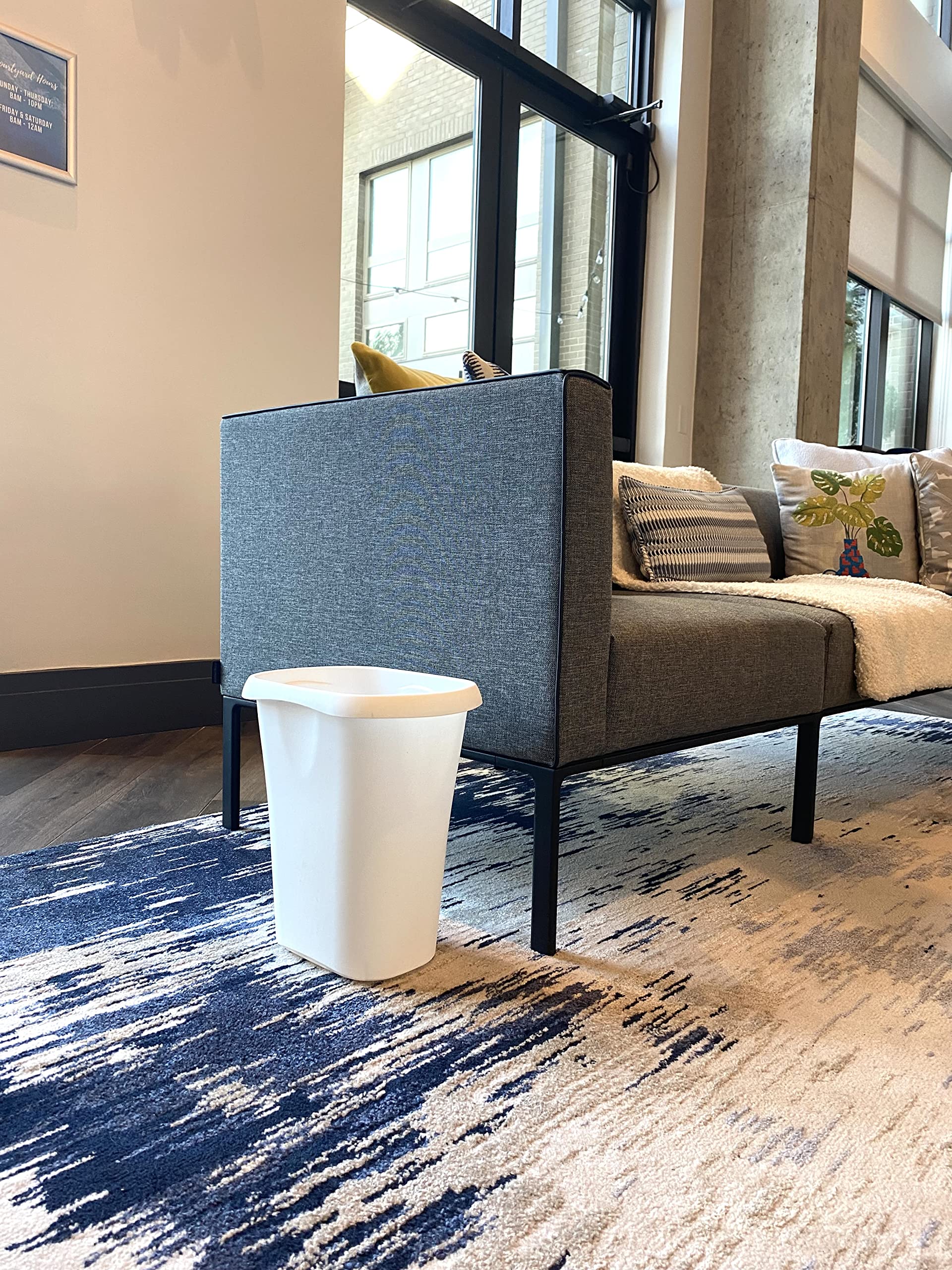 Rubbermaid Rectangular Open Top Trash Can, 3-Gallon/12-Quart, White, for Under Counter/Kitchen/Office/Bedroom/Bathroom - Image 5