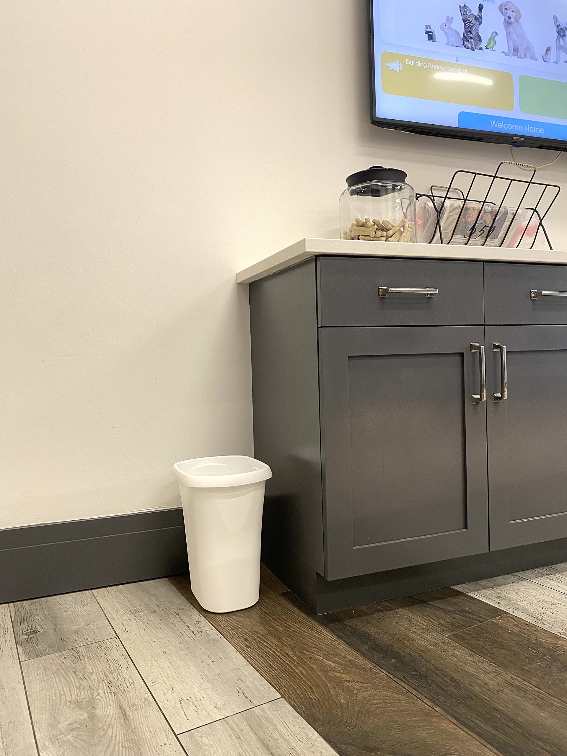 Rubbermaid Rectangular Open Top Trash Can, 3-Gallon/12-Quart, White, for Under Counter/Kitchen/Office/Bedroom/Bathroom - Image 7