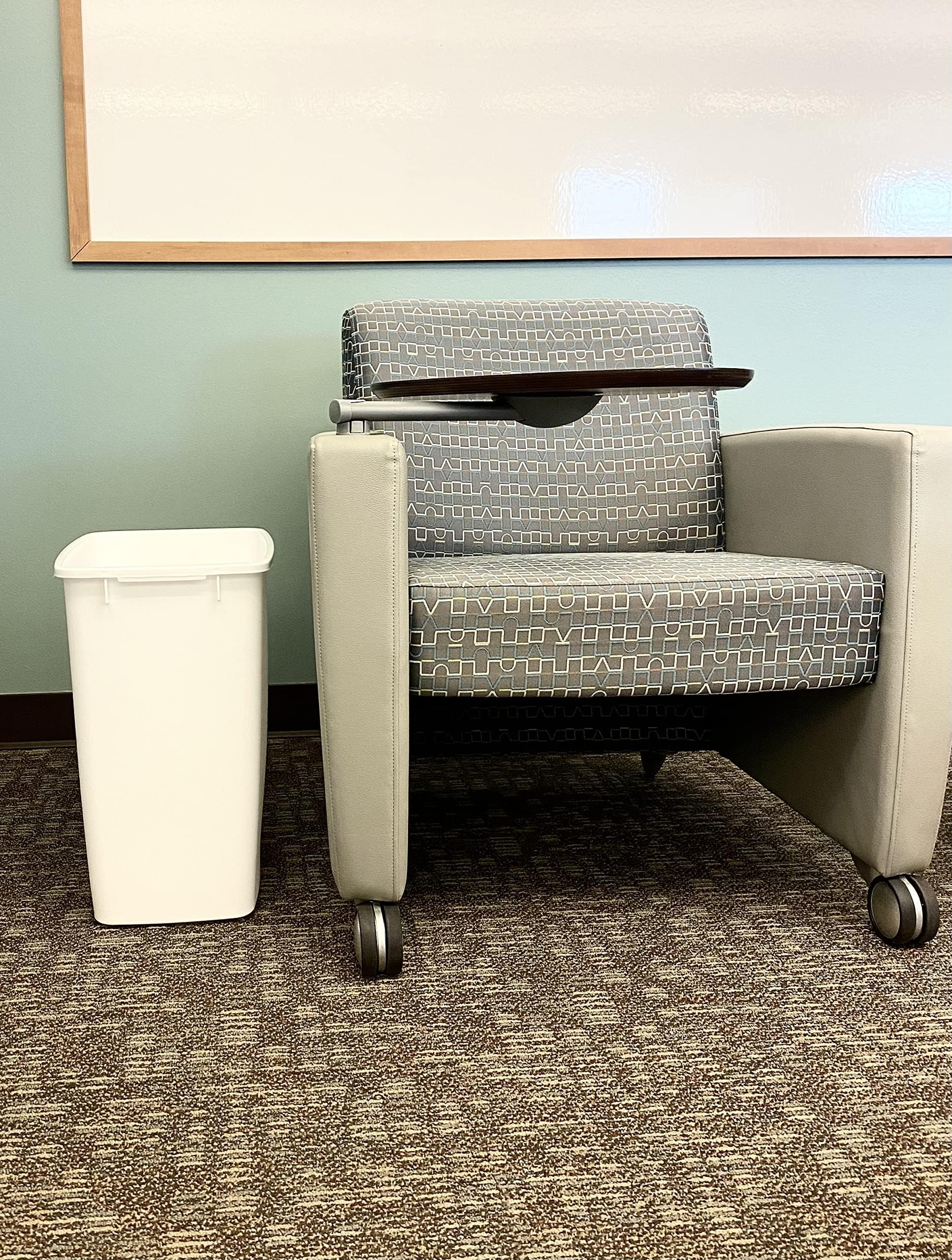 Rubbermaid Small Kitchen Bathroom Trash Can, 9 Gallons, White, Waste Basket for Under Counter/Kitchen/Office/Bedroom/Bathroom - Image 4