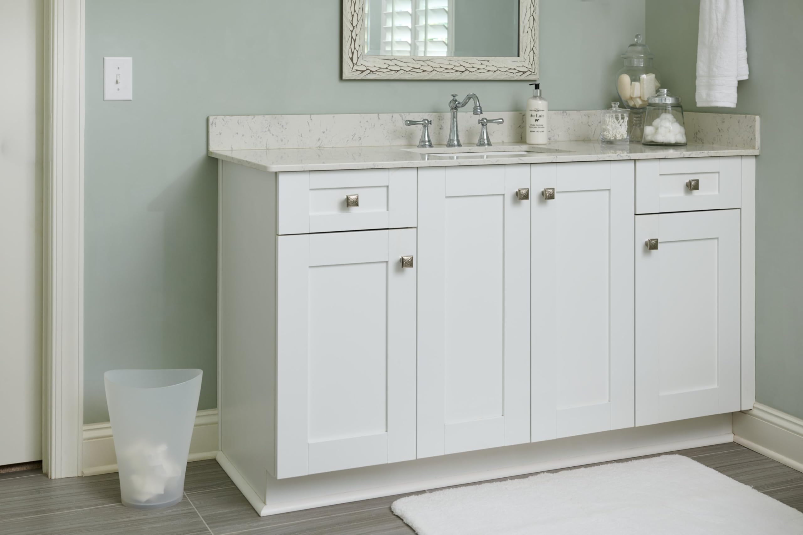 Rubbermaid Spa Works Compact Contemporary Style 9 Quart Indoor Open Vanity Home Trash Container White - Image 5