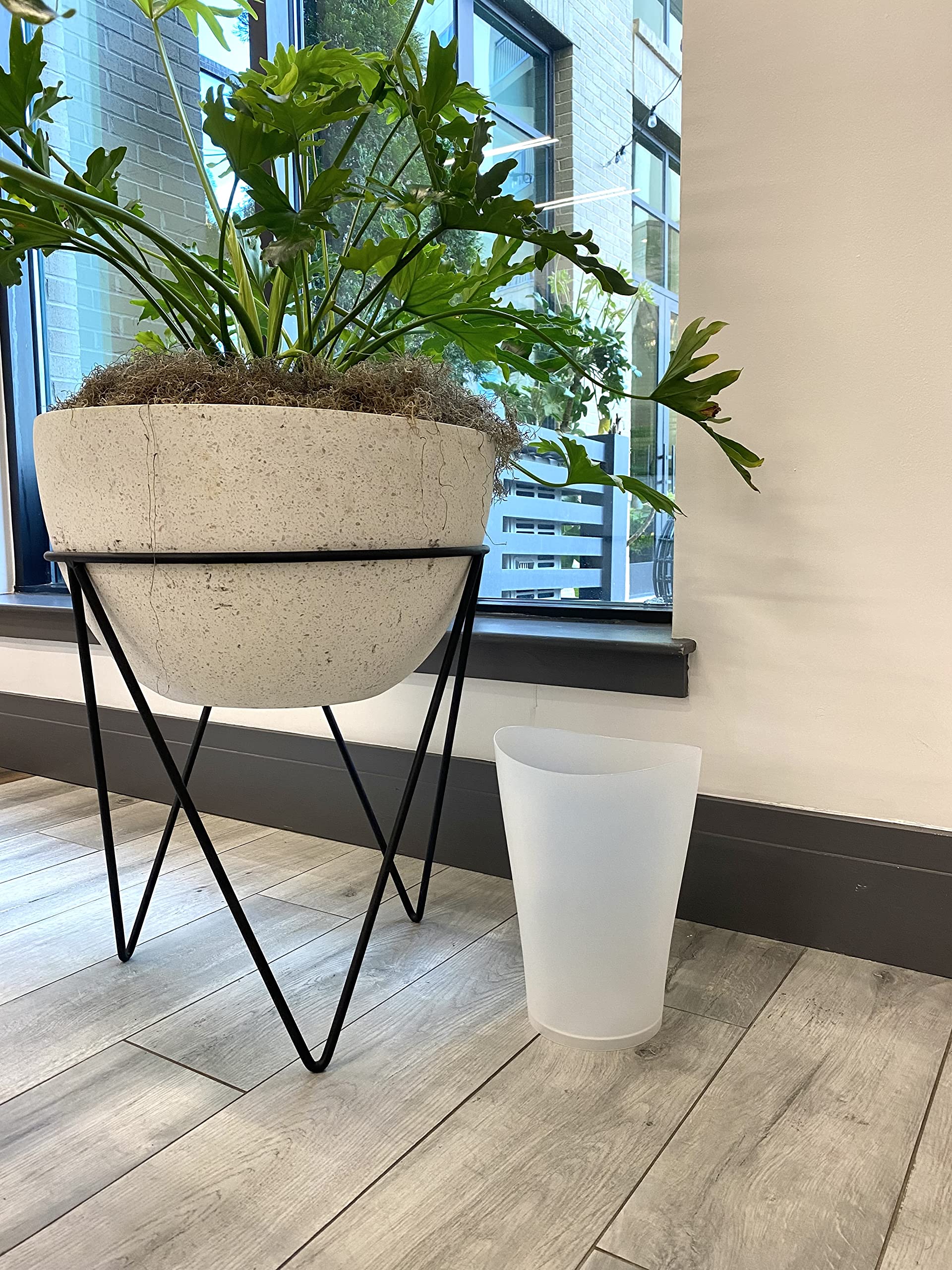 Rubbermaid Spa Works Compact Contemporary Style 9 Quart Indoor Open Vanity Home Trash Container White - Image 7