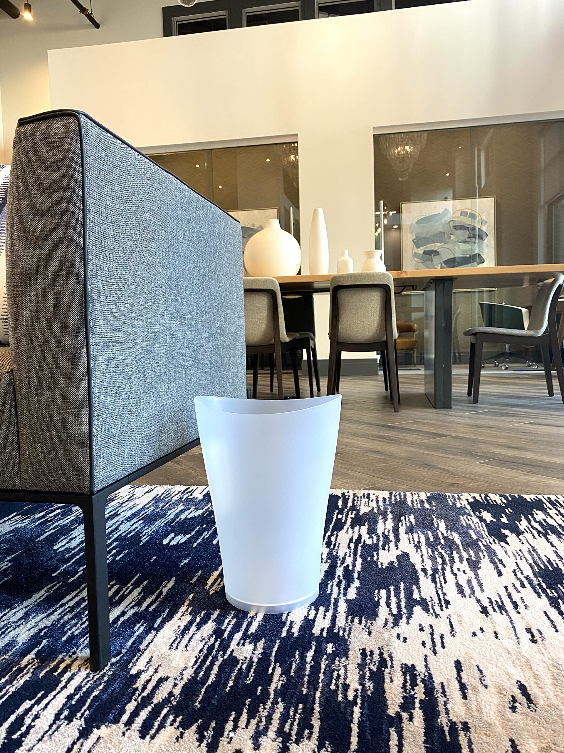 Rubbermaid Spa Works Compact Contemporary Style 9 Quart Indoor Open Vanity Home Trash Container White - Image 9