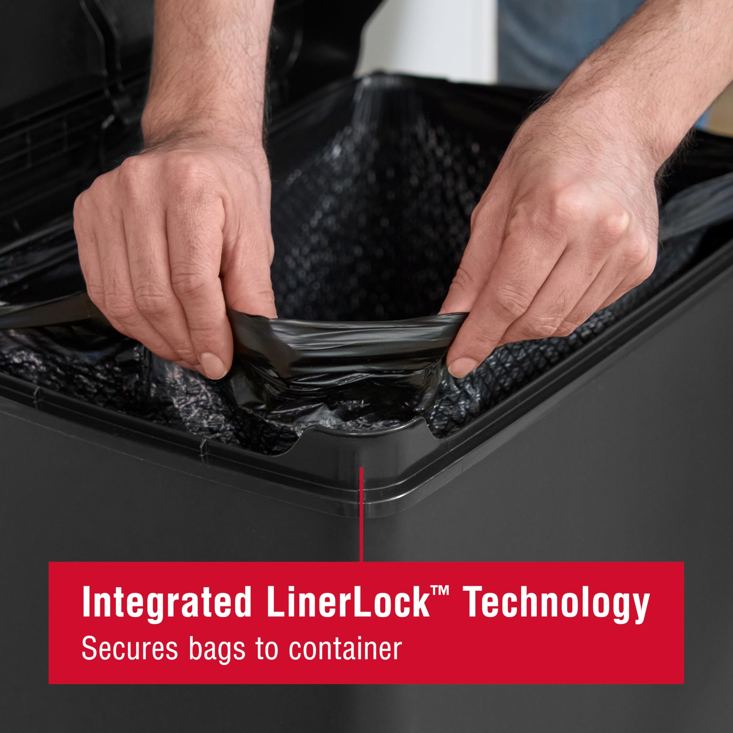 Rubbermaid Step-On Kitchen Trash Can with Lid, 12.4 Gallon, Black, Plastic Garbage Container for Home/Kitchen/Apartment/Garage - Image 3