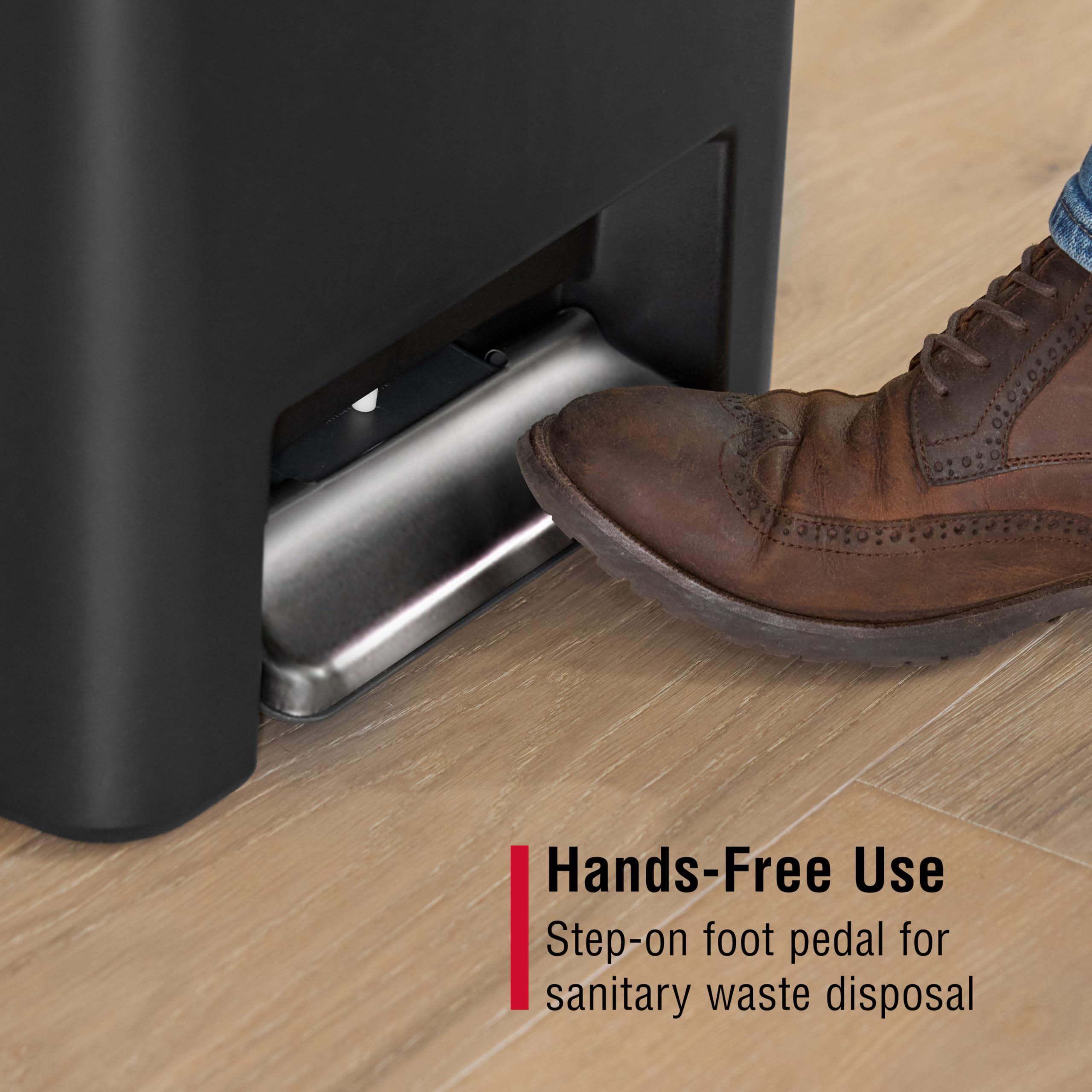 Rubbermaid Step-On Kitchen Trash Can with Lid, 12.4 Gallon, Black, Plastic Garbage Container for Home/Kitchen/Apartment/Garage - Image 5