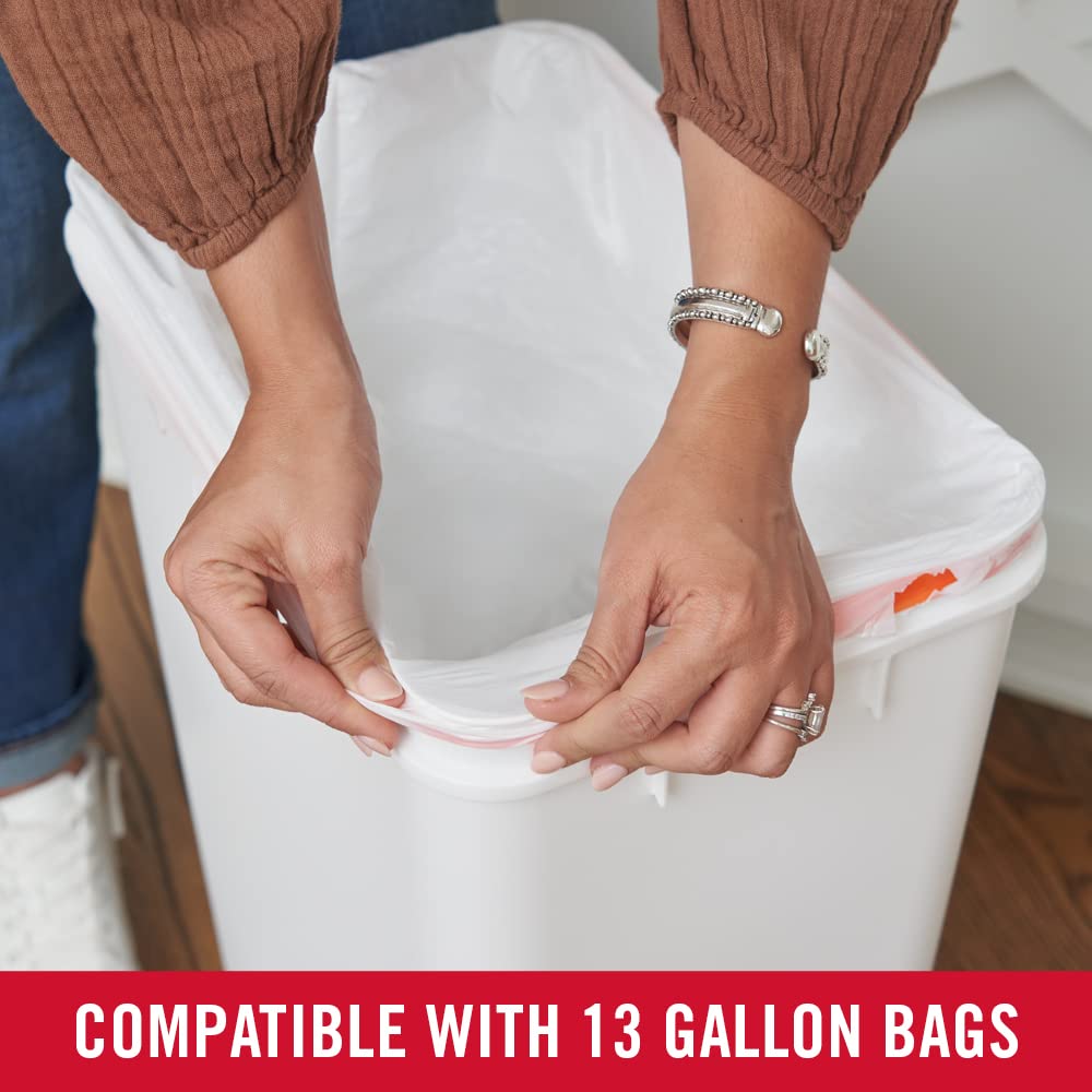 Rubbermaid Swing Top Waste Container for Home and Kitchen, Easy Access Disposal and Slim Modern Trash Can with Lid, 12.2 Gallon Capacity, White - Image 7