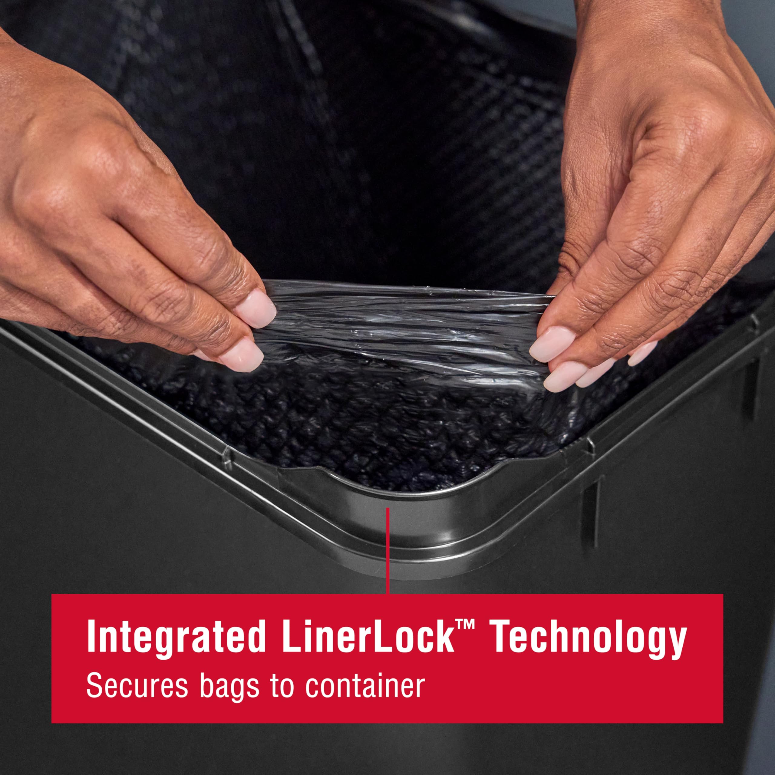 Rubbermaid Touch-Top Kitchen Trash Can with Lid, 12.2 Gallon, Black, Garbage Container for Home/Kitchen/Apartment/Garage - Image 4