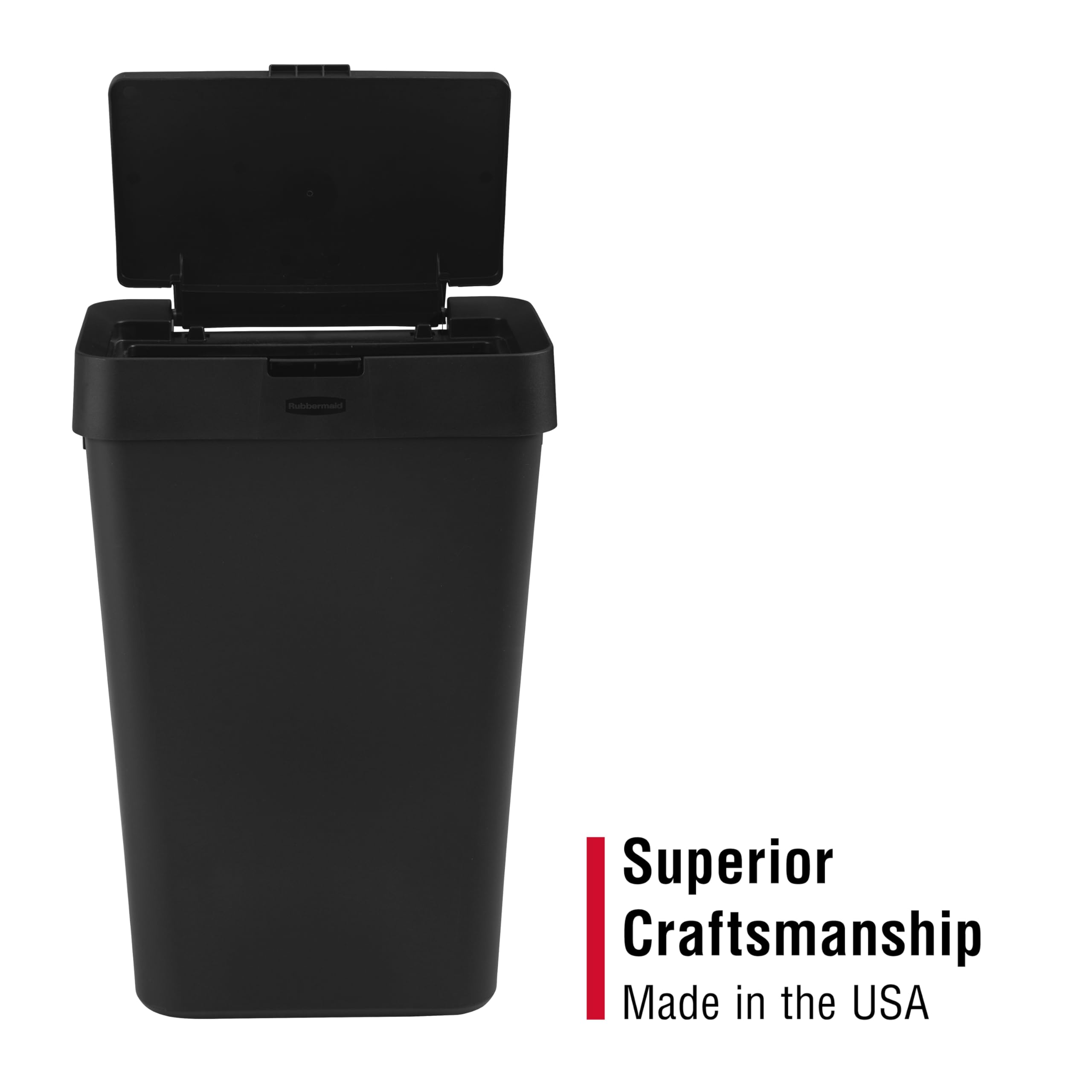 Rubbermaid Touch-Top Kitchen Trash Can with Lid, 12.2 Gallon, Black, Garbage Container for Home/Kitchen/Apartment/Garage - Image 5