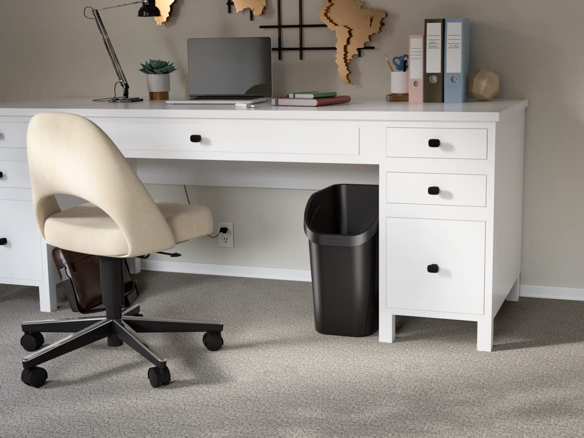 Rubbermaid Undercounter Small Trash Can, 2 Pack Blue and Black for Recycling/Waste, 9.4-Gallon, Fits under Sink/Desk/Cabinet for use in Kitchen/Bathroom/Office - Image 6