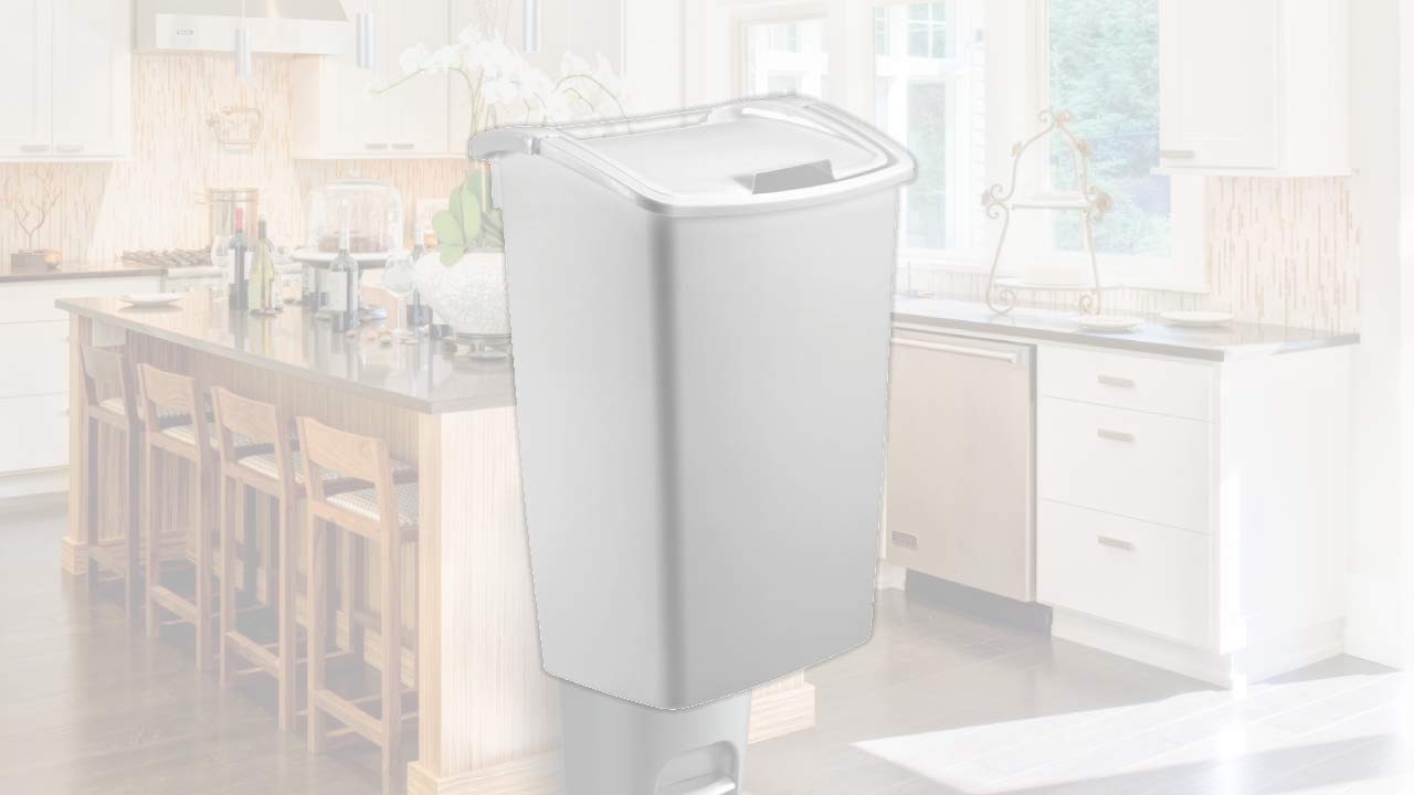 Rubbermaid,White Dual-Action Swing Lid Trash Can, 11.25 Gallon, for Home/Kitchen/Bathroom/Garbage - Image 4