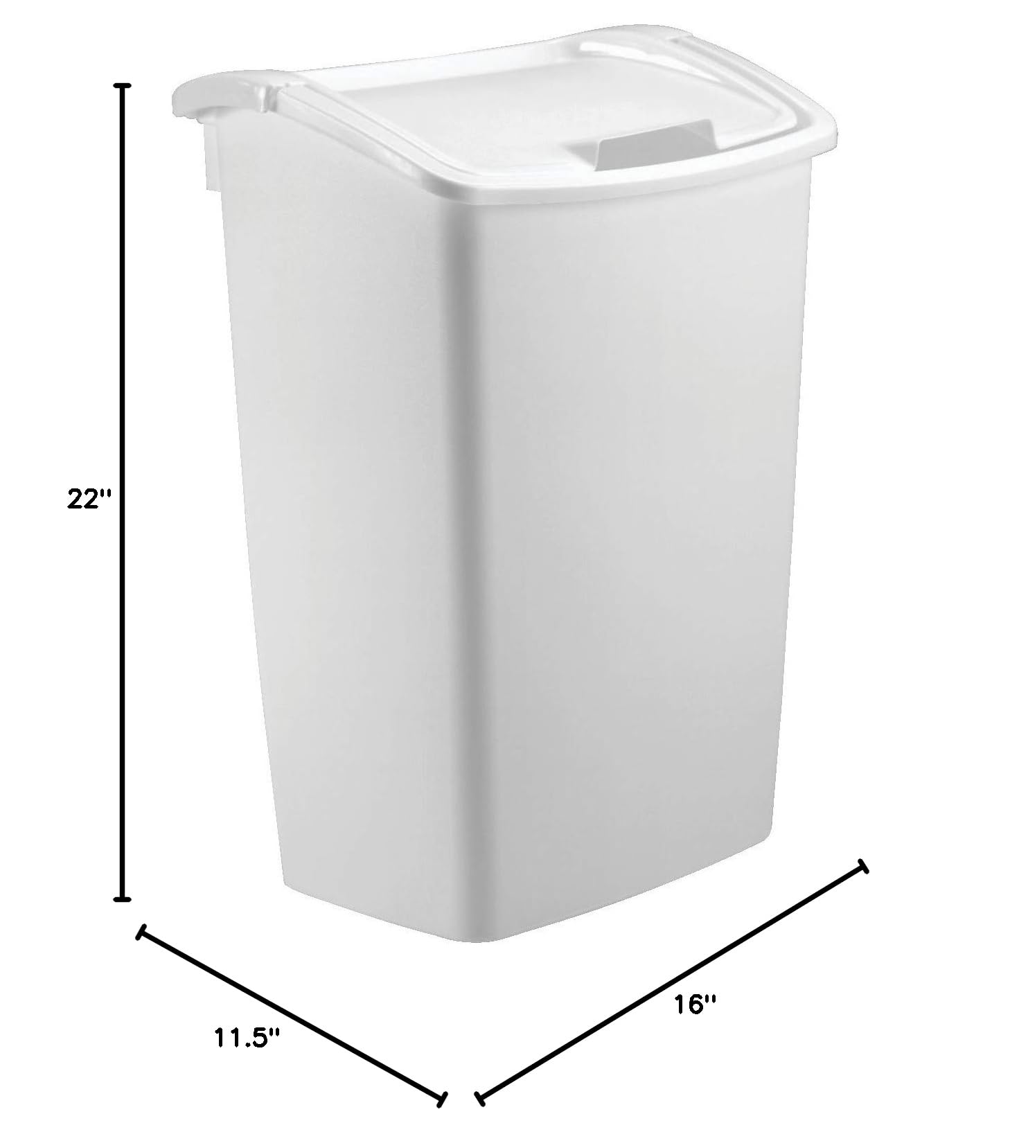 Rubbermaid,White Dual-Action Swing Lid Trash Can, 11.25 Gallon, for Home/Kitchen/Bathroom/Garbage - Image 6